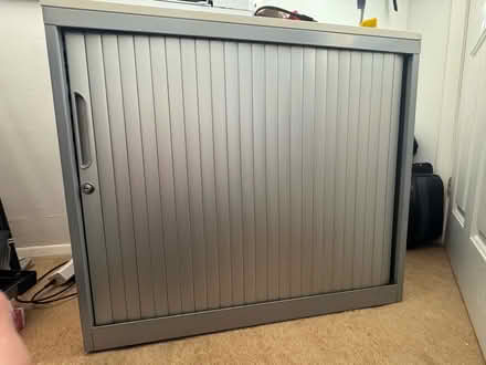 Photo of free Bisley Tambour storage cupboard with shutter door (Buggs Bottom RG4) #1