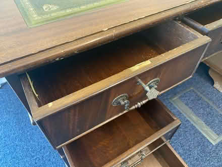 Photo of free Green leather top period desk. (Haddington EH41) #2