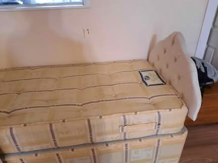 Photo of free Single divan bed,mattress and headboard. (Chadwell Heath RM6) #1