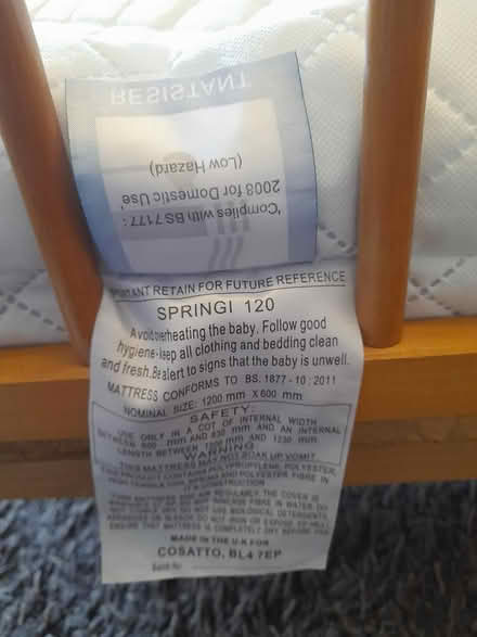 Photo of free Drop side cot for baby (ME14 near Penenden Heath) #4