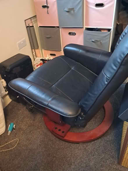 Photo of free Black faux leather swivel chair (Wirksworth DE4) #1