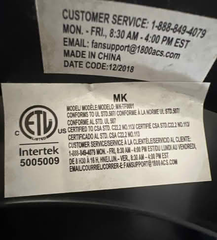 Photo of free Black standing fan (Morgan hill) #4