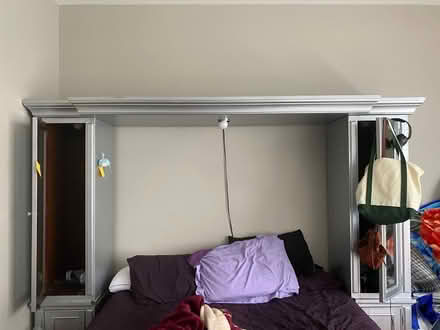 Photo of free Tall wood over-the-bed storage (Goshen, IN) #1