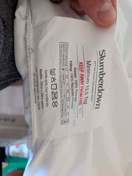 Photo of free Slumberdown 13.5 tog Double duvet (Southwark SE1) #3