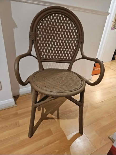 Photo of free Brown painted faux wicker chair (SL1 - by Asda superstore) #2