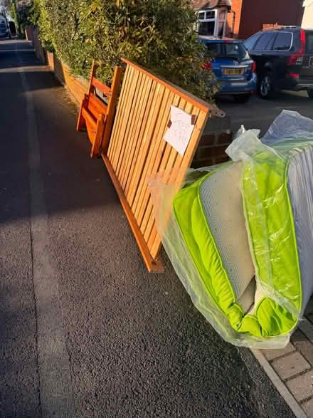 Photo of free Wooden Single bed with mattress (Earley) #1