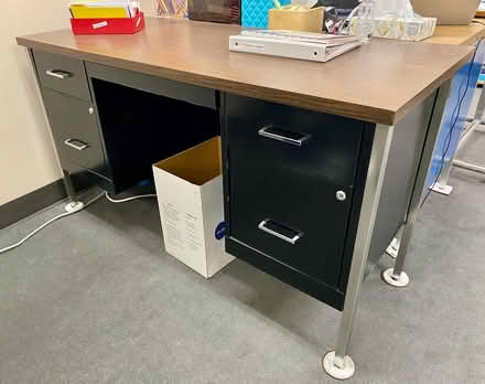 Photo of free Black 4 drawer metal desk (Downtown) #2