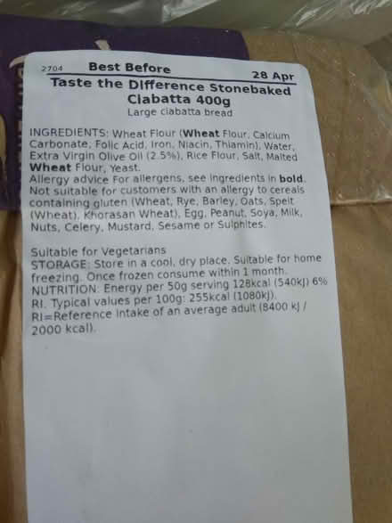 Photo of free Taste the Difference Sainsbury's breads (Millhouses S7) #1