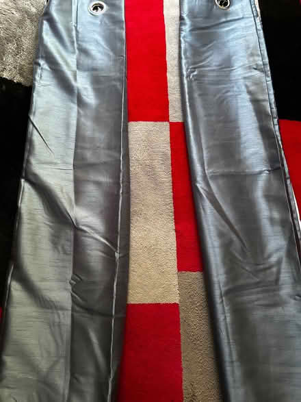 Photo of free Brand New Unused pair of B&Q Blue Eyelet Curtains (East Croydon CR0) #2