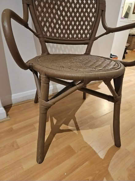 Photo of free Brown painted faux wicker chair (SL1 - by Asda superstore) #3