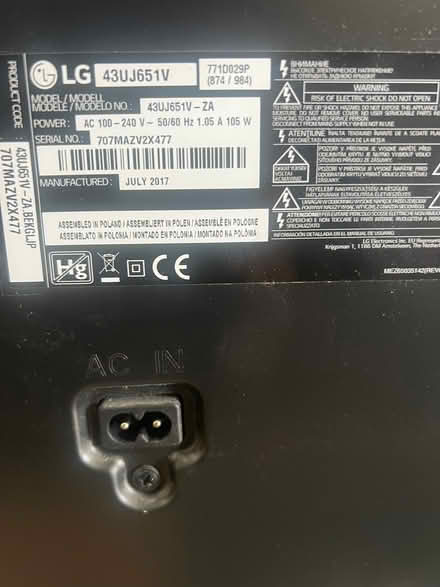 Photo of free 43 inch LG TV (Bayswater W2) #3