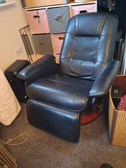 Photo of free Black faux leather swivel chair (Wirksworth DE4) #3