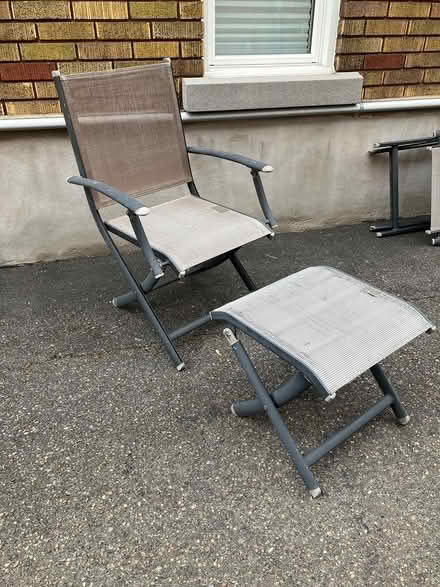 Photo of free outdoor furniture: 2 chairs 1 stool (Tunney's Pasture) #1
