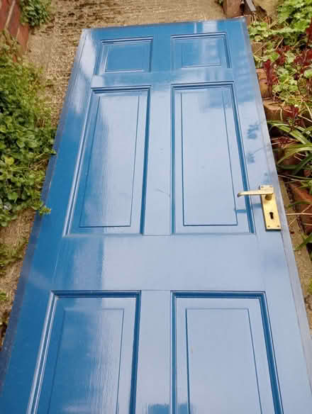 Photo of free Blue external hardwood door (Shiregreen S5) #1