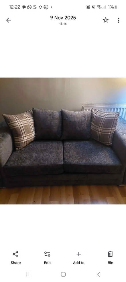 Photo of free 3 seater sofa bed (Higher Audley BB1) #1