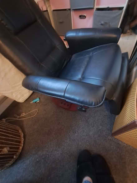Photo of free Black faux leather swivel chair (Wirksworth DE4) #2