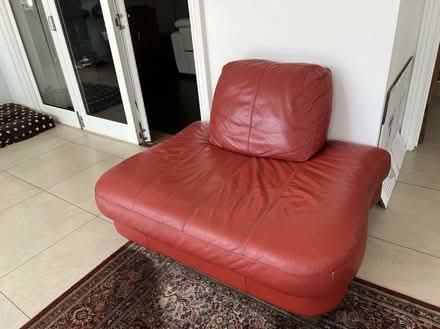 Photo of free Large red leather chair (KT13) #1