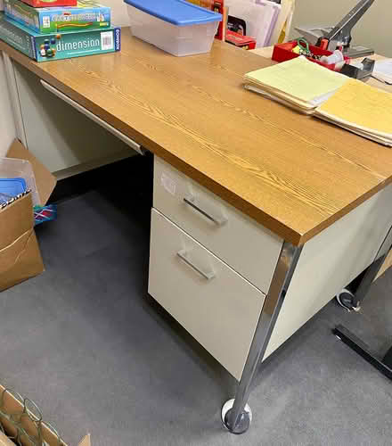 Photo of free 2 drawer metal desk (Downtown) #2
