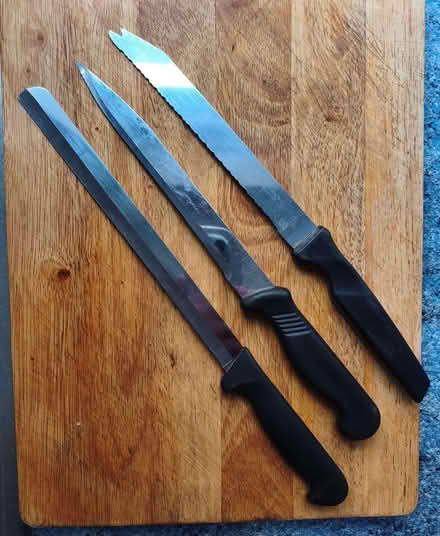 Photo of free Three assorted kitchen knives (Kirkley NR33) #1