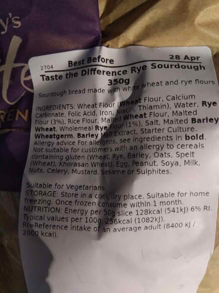 Photo of free Taste the Difference Sainsbury's breads (Millhouses S7) #4