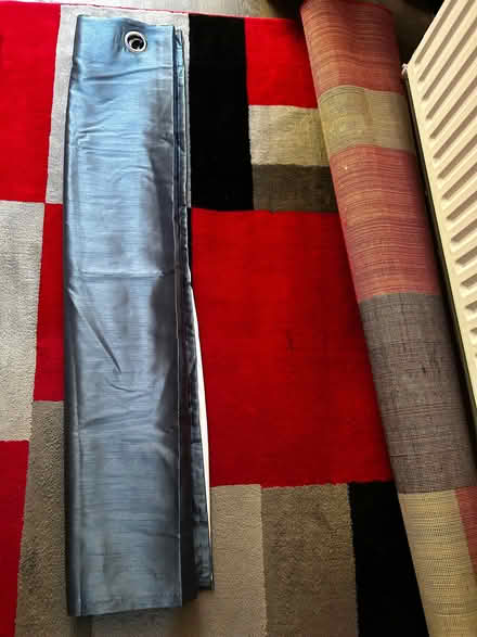 Photo of free Brand New Unused pair of B&Q Blue Eyelet Curtains (East Croydon CR0) #1