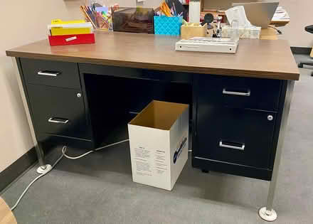 Photo of free Black 4 drawer metal desk (Downtown) #1