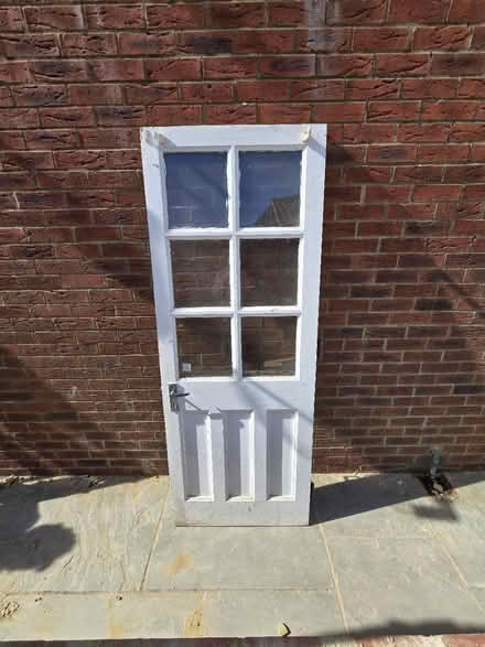 Photo of free Wooden door with 6 glass panels (St Leonards TN38) #1