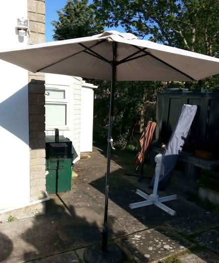 Photo of free Garden parasol with centre pole and base. (Bawdrip TA7) #1
