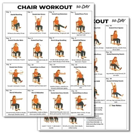 Photo of free 30-Day Chair Workout Poster - Seated Exercise Chart for Seni (Moor Allerton LS17) #1