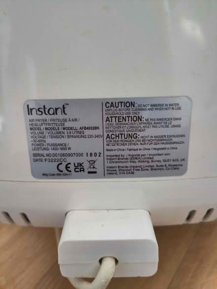 Photo of free Air Fryer (Temple Cowley OX4) #3