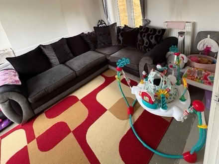 Photo of free Black and grey corner sofa (Sandridge) #1