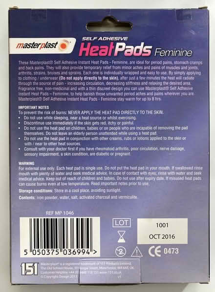 Photo of free Heat wraps for pain relief x2 (GMV SE10) #2