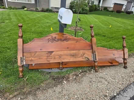 Photo of free Queen bed frame solid wood (Downers Grove) #1