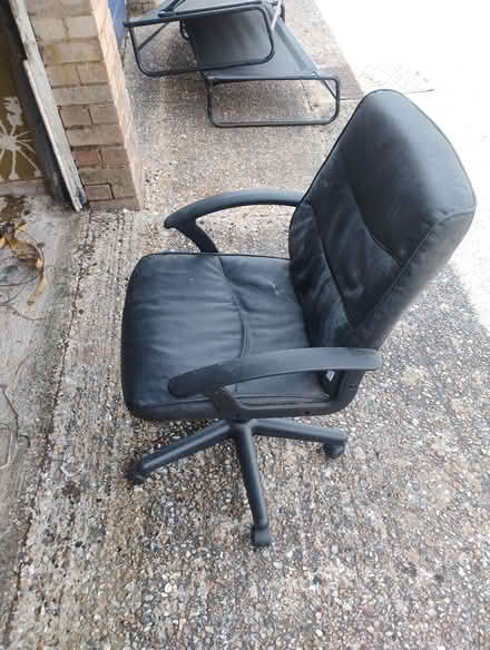 Photo of free Leather desk coffee swivel chair (Crowhurst road TN38) #2