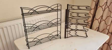 Photo of free Black metal spice rack and brown metal fry pan holder (Burntwood WS7) #1
