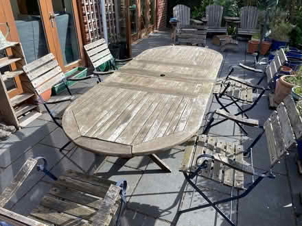 Photo of free Old garden table and chairs (Steventon OX13) #1