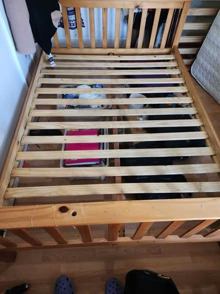 Photo of free double pine bed frame (Cann Hall Rd E11) #2