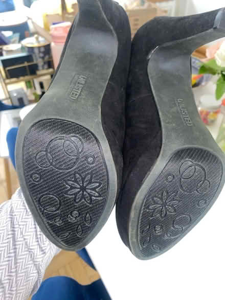 Photo of free Black sued stilettos women 7 1/2 (Crumble cookie on w74th) #3