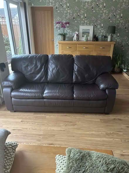 Photo of free 3 seater chocolate sofa (West Bridgford NG11) #1