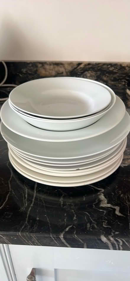 Photo of free White dinner plates and bowls (Weybridge KT13) #1