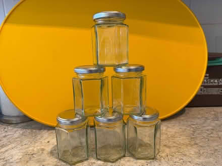 Photo of free 6 storage jars unused 4” tall (Welling DA16) #1