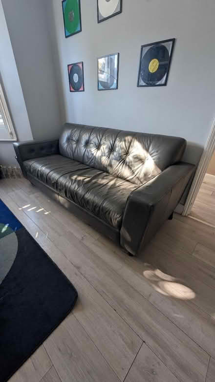 Photo of free 3 seater sofa leather style (East dulwich) #1