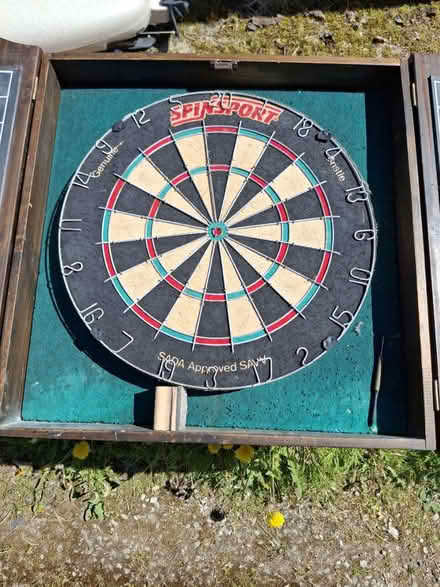 Photo of free Dartboard in wooden case (Weaverham) #2