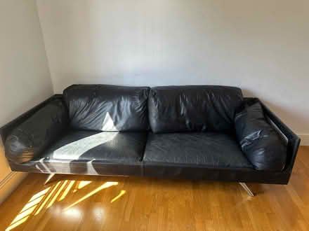 Photo of free Black leather sofa (Wycombe centre HP13) #2