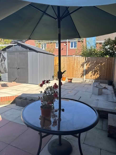 Photo of free Outside table and umbrella (WN2) #1