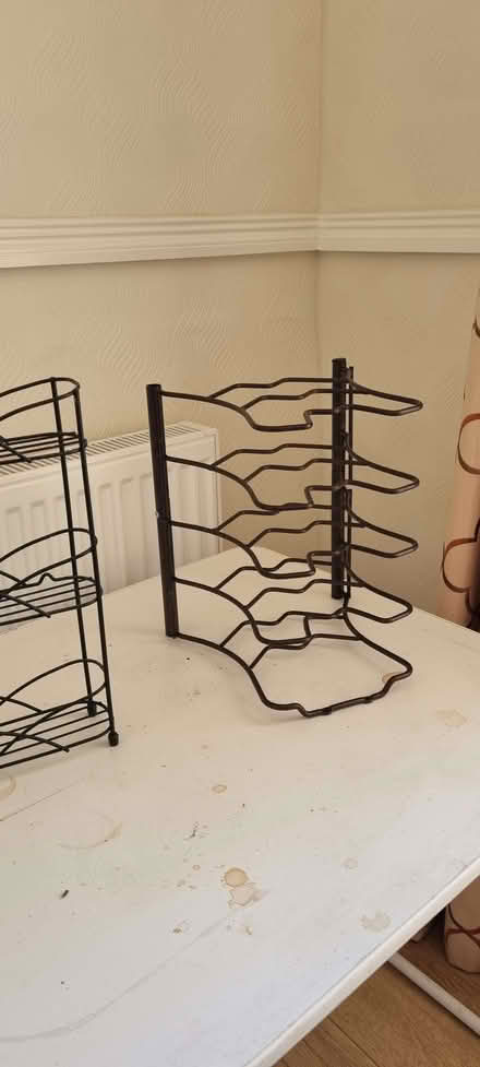 Photo of free Black metal spice rack and brown metal fry pan holder (Burntwood WS7) #2