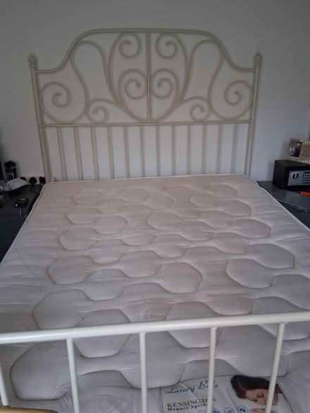 Photo of free White frame bed with mattress (Watford WD17) #1