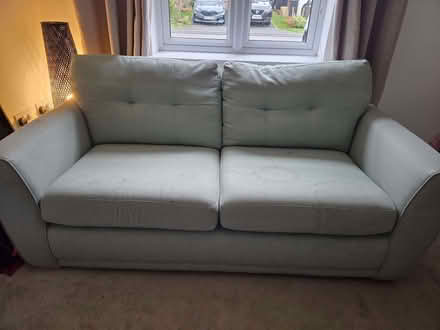 Photo of free 3 seater sofa - pale teal colour (Lostock Hall PR1) #1