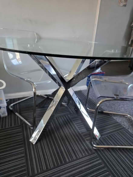 Photo of free Glass table and 2 chairs (Summersdale PO19) #2