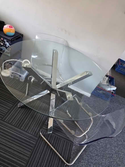 Photo of free Glass table and 2 chairs (Summersdale PO19) #1
